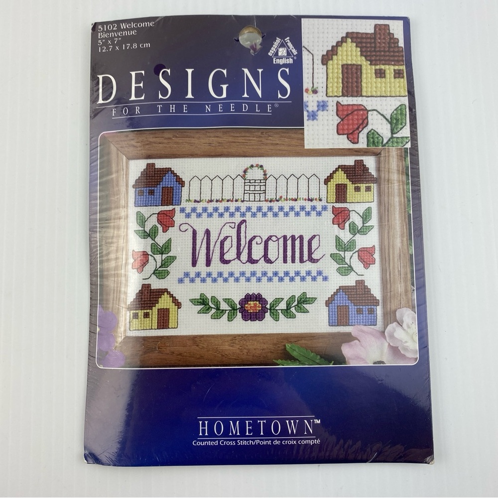 Hometown Cross Stitch Kit Welcome Sign 5 x 7 inch NEW